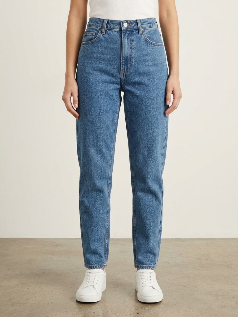 Classic High-Waist Blue Denim Jeans